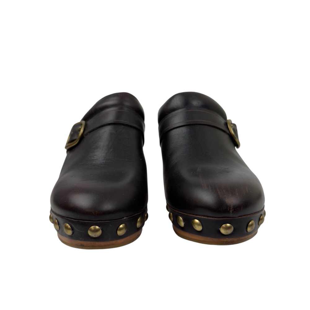 Isabel Marant Tamara Brown Leather Studded Platform Clogs Size 39 Slip on - Picture 3 of 16